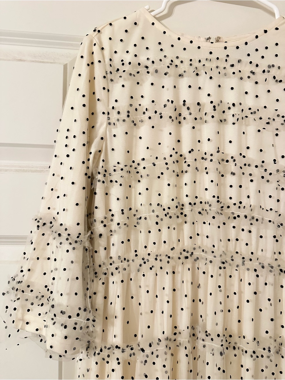Dainty Jewells Ivory Maxi Dress with Black Polka Dots - Picture 2 of 4
